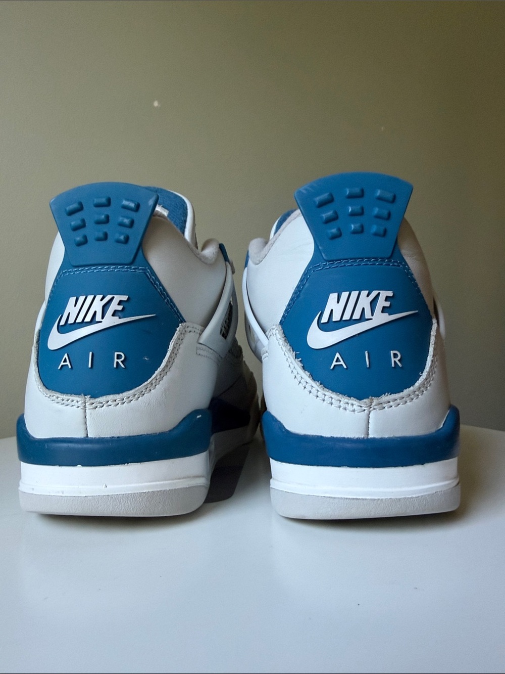 Nike Air Jordan 4 Retro Military Blue GS White Blue Sneakers Size6.5Y HF4281-141 - Picture 6 of 14
